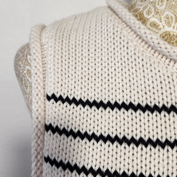 Zara Top Women Black Striped Knit Sleeveless Rolled Hem Cropped Size M Casual - Picture 5 of 14